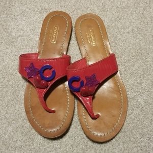 Coach Poppy Pink Patent Leather flats Sandals